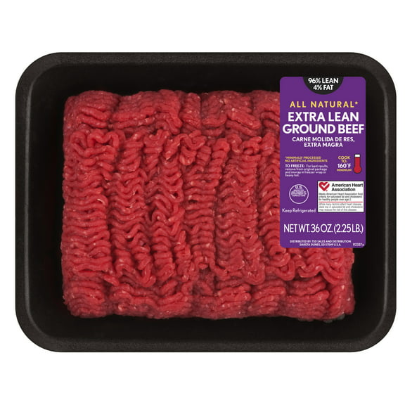 All Natural* 96% Lean/4% Fat Extra Lean Ground Beef, 2.25 lb Tray