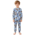 thumbnail image 4 of GCETTIC Toddler Boy Fall Outfits Boys Snug fit Cotton Pajama Set Matching Pajamas Comfortable Sleepwear Soft Cute Nightwear for Kids Light Blue Size,4-5 Years, 4 of 9