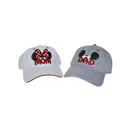 Mickey & Minnie Mouse Mom & Dad Hat 2PC Gift Set