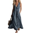thumbnail image 7 of Dresses for Women Summer Casual Printed Dress Sleeveless Tank Dress Beach V-neck Sundress Dresses Long Dress, 7 of 7