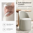 thumbnail image 6 of Swivel Barrel Dining Chair Kitchen Fabric Upholstered Dining Room Chair Living Room Beige, 6 of 8