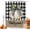 Black, White, Sage, variant on Thanksgiving Shower Curtains for Bathroom, Fall White Pumpkin Leaves Black Plaid Waterproof Fabric Shower Curtain, Decorative Bathroom Curtain for Bathtub, 36"x72", No Hooks Included