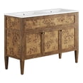 thumbnail image 3 of Modway Elysian 48" Double Sink Wood Bathroom Vanity in White and Brown, 3 of 17