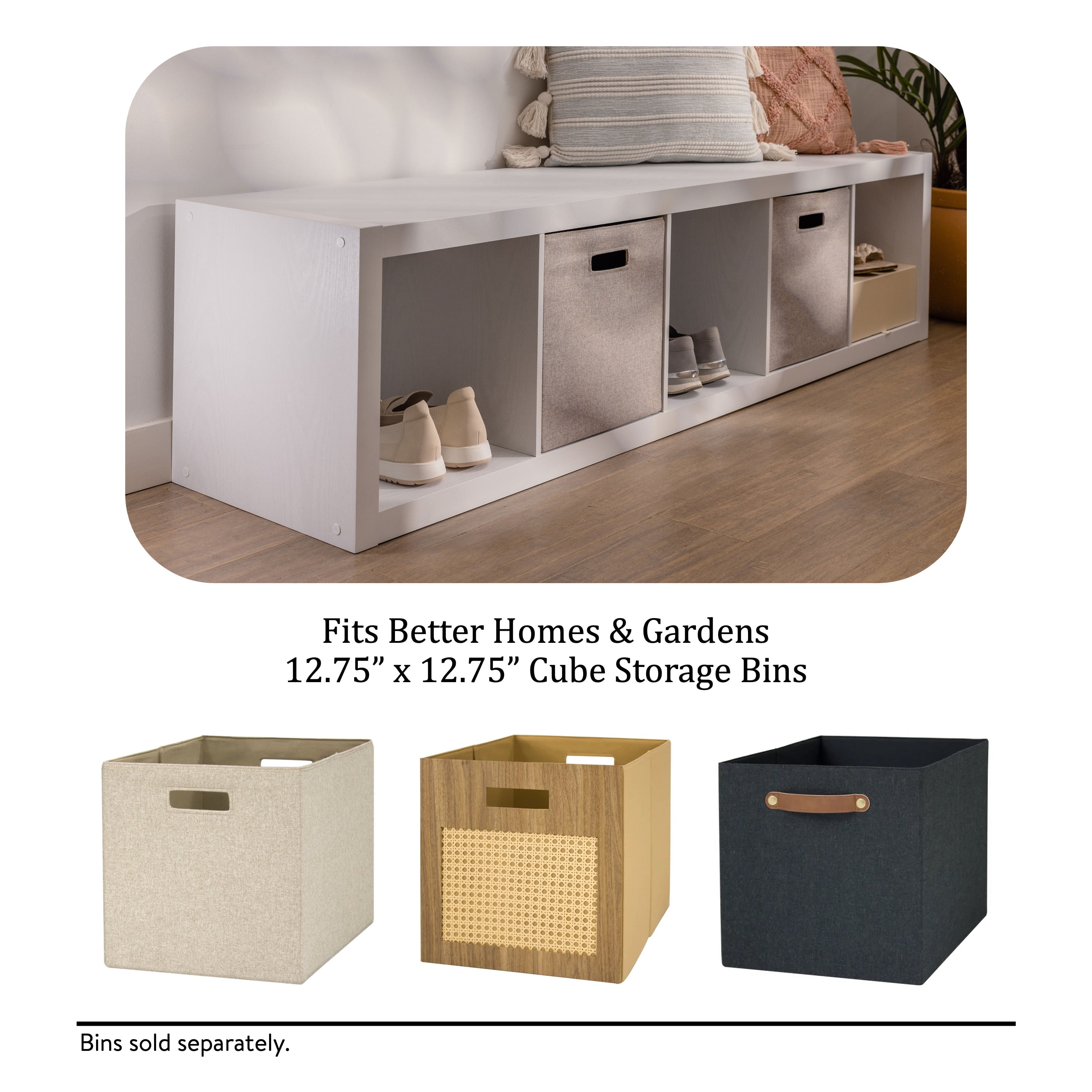 Better Homes & Gardens 5 Cube Vertical Storage Organizer, White Texture