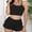 Black, variant on YHAJDS Womens Pajama Set 2 Piece Solid Color Lace Sleeveless Cami and Lounge Shorts Loungewear