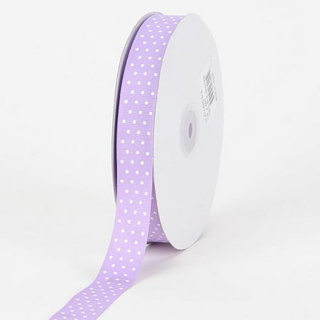 BBCrafts 3/8 inch x 50 Yards Grosgrain Swiss Dot Ribbon Decoration Wedding Party (Lavender with White Dots), Ship in 1 Business Day. By