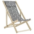 Safavieh Rive Outdoor Patio Foldable Sling Chair White Wash/Navy