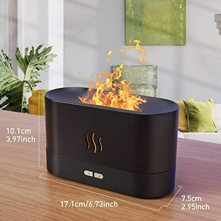 SDJMa Flame Air Aroma Diffuser Humidifier, 7 Colorful Flame Defusers- Auto  Off Essential Oil Diffuser- Aroma Humidifier for Bedroom, Home, Office,Yoga