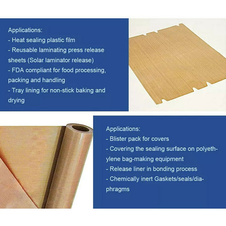 H-E 36 in x 90 ft 5 Mil Heat Press Cover Sheet Self-Adhesive PTFE Coated Fiberglass Fabric 1 Roll