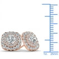 thumbnail image 4 of 3/4 Carat T.W. Diamond 10kt Rose Gold Double-Halo Stud Earrings, 4 of 5