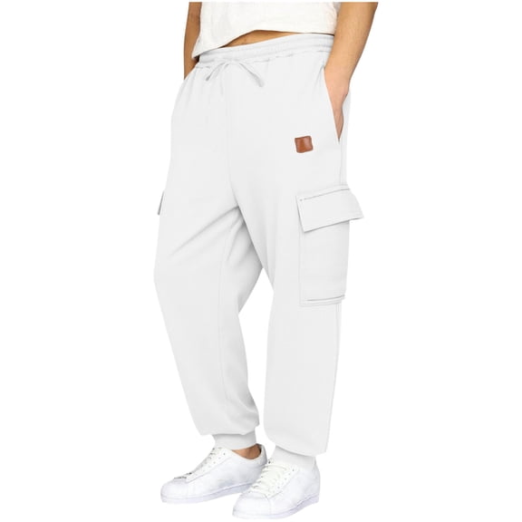 vdgthytj Boys Cargo Sweatpants Casual Baggy Fleece Elastic Waist Drawstring Athletic Joggers Pants with Pockets