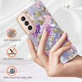 thumbnail image 2 of Allytech Galaxy S21 Plus Case, Flower Series Clear Crystal Rubber TPU Back Cover Anti-yellow Shockproof Heavy Duty Protection Antis-scratch Case Cover for Samsung Galaxy S21+ Plus, Peony, 2 of 5