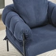 thumbnail image 5 of LiviNest Modern Accent Chair with Gold Legs: Corduroy Upholstered Armchair for Small Apartments - Compact Living Room Seating & Reading Chair with High-Density Cushion Dark Blue, 5 of 6