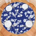 thumbnail image 2 of Round Elastic Tablecloth with Allover Botanical Pattern, Made from Easy Clean Polyester, Perfect for Garden Decor or Family Meals, Fits 44-52 Inch, 2 of 4