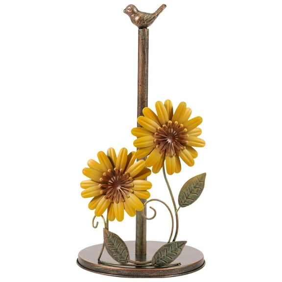Sunflower Paper Towel Holder Sturdy Iron Napkin Holder Decorative Paper Towel Stand Sunflower Kitchen Accessories for Home Toilet Bedroom Countertop