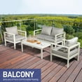thumbnail image 4 of Ktaxon 4 Pieces Cast Aluminum Sofa Set, Metal Sofa Set for Patio and Garden with Cushion, White, 4 of 7