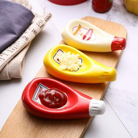 

Bottle Shape Ceramic Condiment Dip Tray