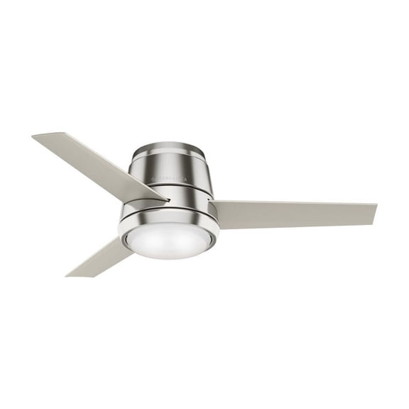 Commodus - 44 Inch 3 Blade Ceiling Fan with Light Kit and Wall Control-Brushed Nickel Finish-Matte Nickel Blade Color-Pa