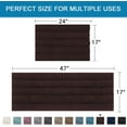 thumbnail image 3 of PrimeBeau Chenille Striped Bath Rugs, Washable Non-Slip Floor Mats, Set of 2, Chocolate, 47x17 Plus 17x24 inch, 3 of 8