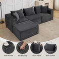 thumbnail image 3 of 107" Modular Sectional Sofa,Modern Cloud Sectional Couch with Deep Seat, L-Shape Boneless Couch with Chaise for Living Room Apartments Bedroom, No Assembly Required (3 Seater + 1 Ottoman),Grey, 3 of 9