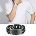 thumbnail image 4 of Minnieouse Punk Jesús Titanio Acero Ancho Brazalete Acero inoxidable Regalo de cadena de moda Grabado Cool Men Dual Ropa, zapatos y accesorios Miscelánea Negro Cristo Minnieouse AP014600-04, 4 of 6