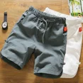 thumbnail image 2 of Pantalones cortos de 3 cuartos para hombre, informales, de lino y algodón con cordón, ropa de calle elegante, ofertas especiales, paquete de lujo Y2k, verano, talla XL EE, 2 of 5
