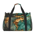 thumbnail image 1 of Disketp Emerald Color Gold Marble Bolsa de Viaje Tipo Duffle, Bolso de Mano para Fin de Semana para Mujer, Bolsa de Gimnasio Ligera para Hombre, Esencial para Viajes, 1 of 7