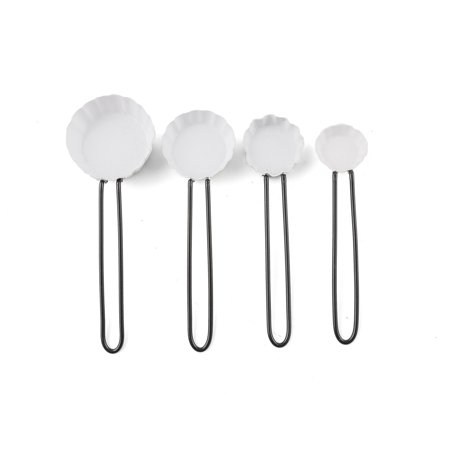 Iron White with Black Handle Measuring Spoons - S/4