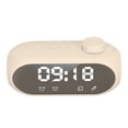 thumbnail image 3 of Altavoz Bluetooth inalámbrico con iluminación RGB y graves potentes. Pantalla de temperatura, transmisión de voz, radio FM, espejo y despertador, color beige., 3 of 14