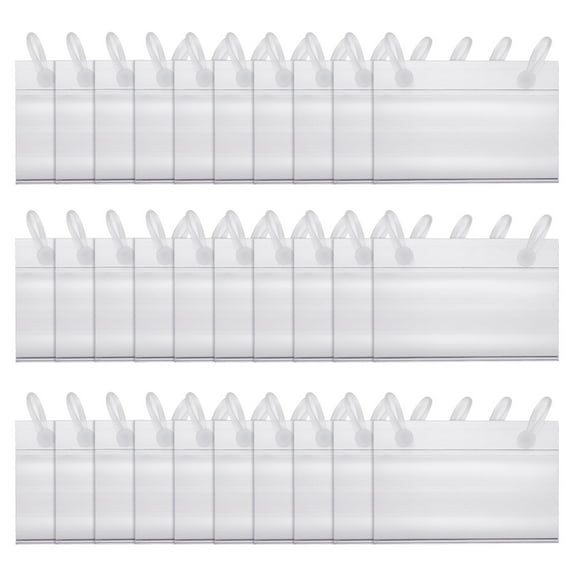 Uxcell 100pcs Wire Shelf Label Holder 3.1 x 2.2 Inch with Button Lock Design for Basket, Clear
