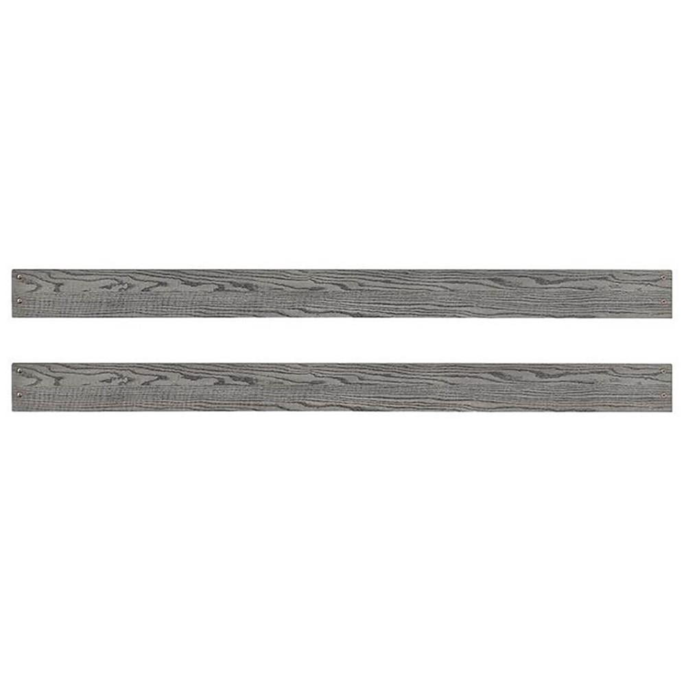 Pemberly Row Traditional Solid Hardwood Bed Rails in Brushed Pewter