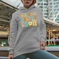 thumbnail image 2 of Mistakes Help Us Grow Quote, Groovy Retro Wavy Text Merch Gift, Heather Grey Hooded Sweatshirt or Hoodie, Medium, 2 of 5