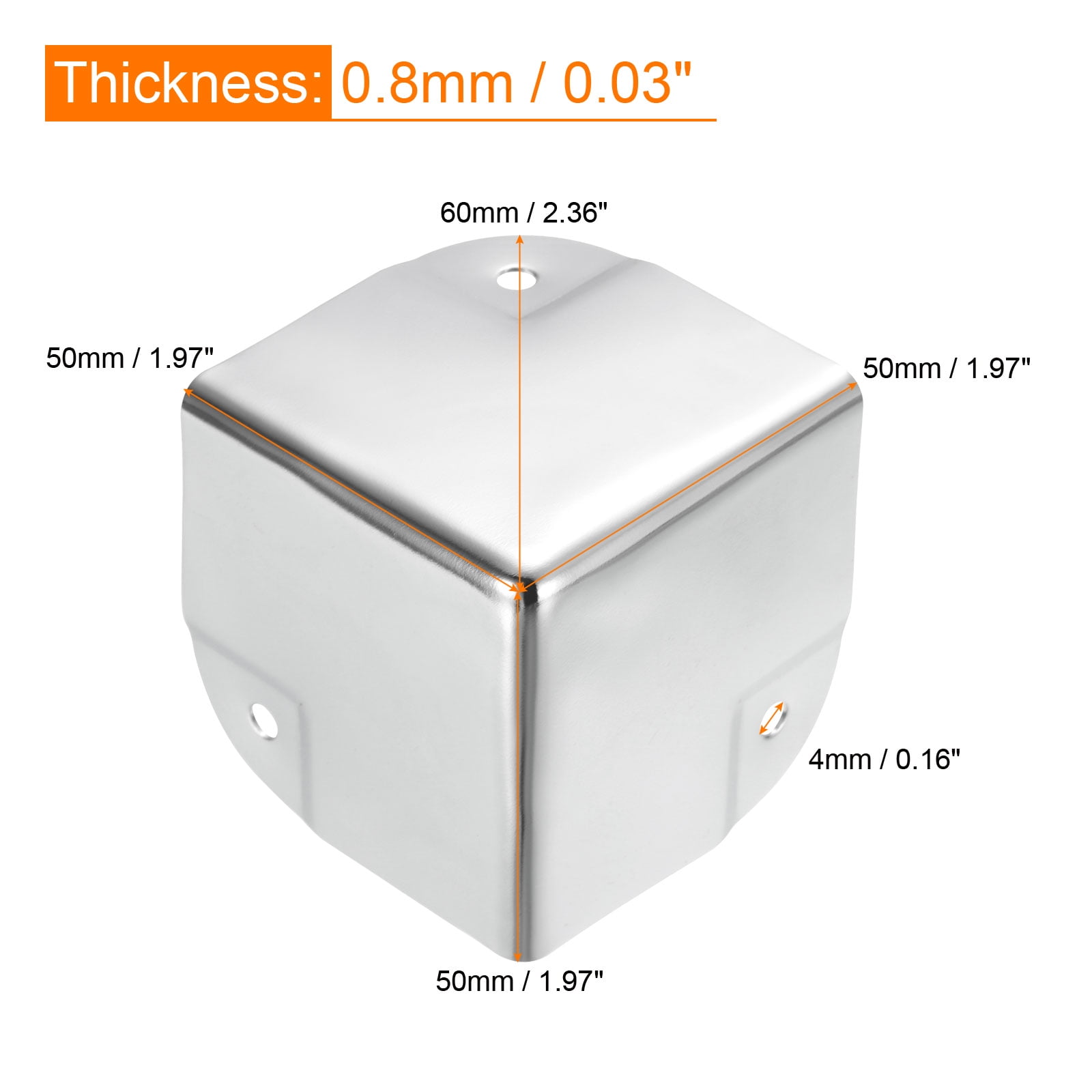 Uxcell Metal Box Corner Protectors Box Edge Guard Protector 50 x 50 x 50mm Silver Tone 12pcs