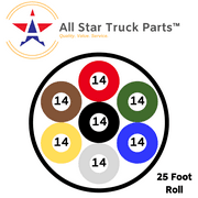 [ALL STAR TRUCK PARTS] Heavy Duty 14 Gauge 7 Way Conductor Wire RV Trailer Cable Cord Insulated Copper
