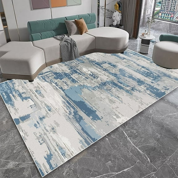 Blue Nordic Carpet Living Room Home Room ration Soft Plush Non-slip Carpets for Bed Room Large Rug Floor Mat Bedside Tapis