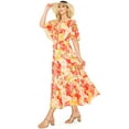 thumbnail image 2 of Flying Tomato Women's Summer Floral Cut Out Midi Dress (Red, Small), 2 of 5