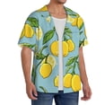 thumbnail image 4 of Gaeub Lemon Men's Lapel Short Sleeve Shirt, Relaxed Fit Shirt, Soft and Breathable for Outdoors Party Travel - Large, 4 of 7