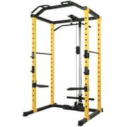 BalanceFrom PC-1 Series 1000lb Capacity Multi-Function Adjustable Power Cage Power Rack with Optional Lat Pull-down and Cable Crossover, Power Cage with Lat Pull-down - 920257424