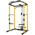 1000-Pound Capacity Adjustable Power Cage with Lat Pulldown
