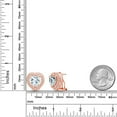 thumbnail image 2 of Gem Stone King 18K Rose Gold Plated Silver Post Clip Stud Earrings Simulated Aquamarine Moissanite (7.65 Cttw), 2 of 3