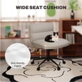 thumbnail image 6 of FunniHomi 23" Width Cross Legged Lounge Chair, Grey Leather 360° Swivel Home Office Chair, Double-Layer Wide Cushion, 6 of 10