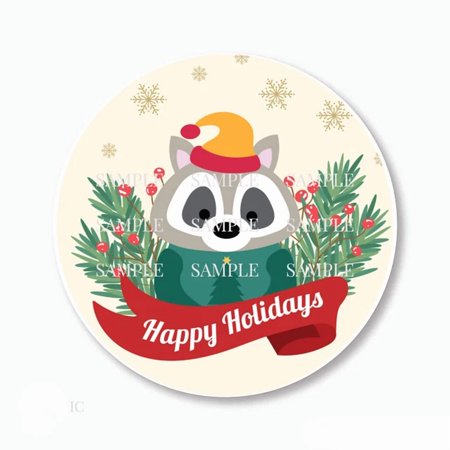 DOPASTICKER Happy Holidays Animal Scrapbook Chri.Stm.As Stickers Phone Decal Water Bottle Stickers Cars Stickers Water Bottle Stickers For Kids