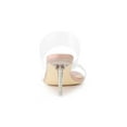 thumbnail image 2 of BLISSFUL STEP Women's Clear Slide Stiletto Heels Open Toe Slip On Sandals Beige 6, 2 of 8