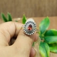 thumbnail image 2 of Natural Red Garnet Cut Stone 925 Sterling Silver Ring Wedding Jewelry for Women, 2 of 5
