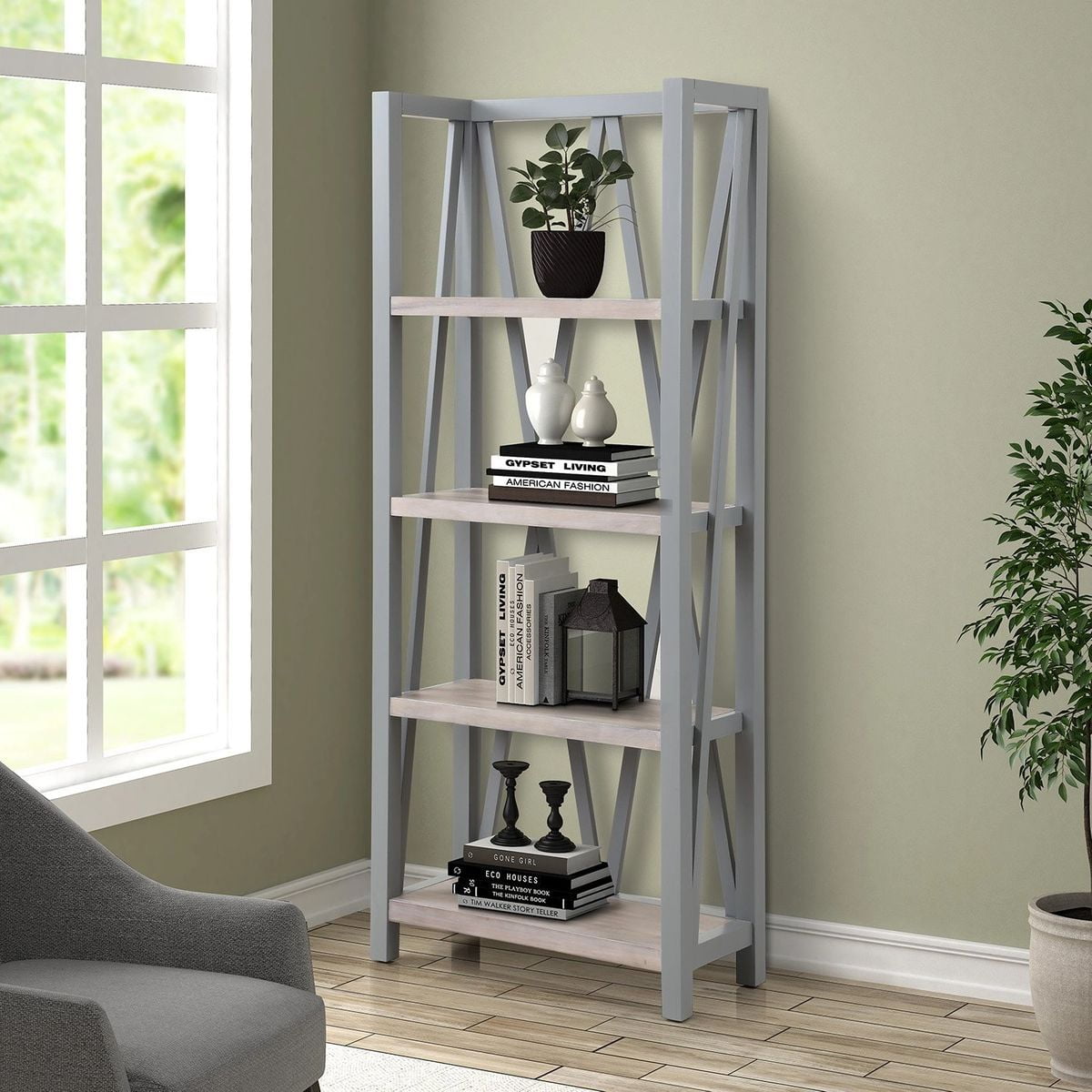 two tone bookcases
