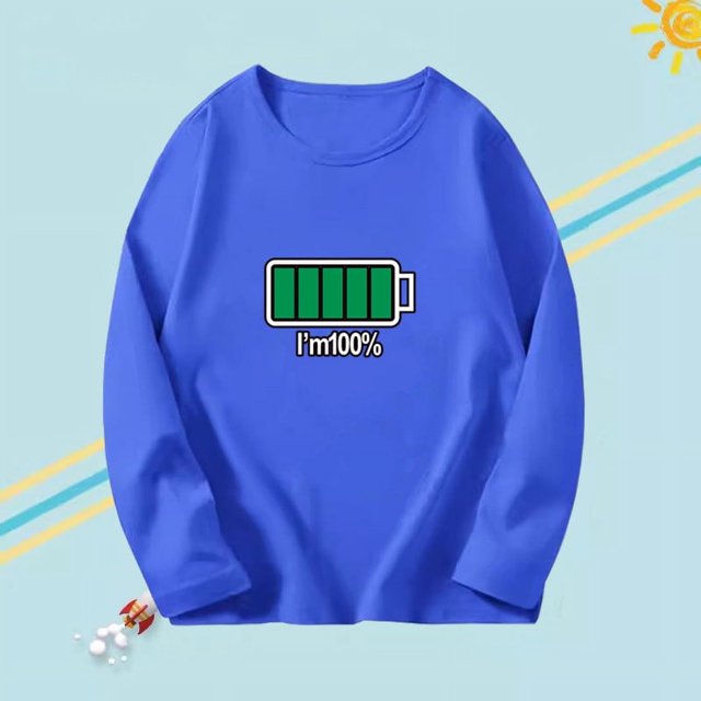 2023 Printemps T-shirts à Manches Longues pour Enfants Coton Col Rond Garçon Tee Automne T-shirts Grand Garçon Automne Bleu 12T