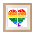 thumbnail image 1 of Rainbow Gay Lesbian corazón ilustración Pantalla de escritorio de pared de marco 4 aperturas, 1 of 4