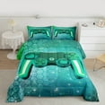thumbnail image 2 of Castle Fairy Geometric Honeycomb Gamepads Full Size Comforter Sets 3-Piece for Adults Female Men,Gradient Universe Galaxy Bedding Comforter Set,Video Game Game Controller Lightweight Bedding Sets, 2 of 8