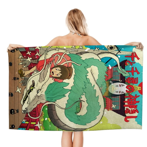 Bath Towels for Spirited Away Beach Towel Kids Boys Girs Soft & Absorbent Gifts for Bathroom Travel Camping Vacation 20×40 inch