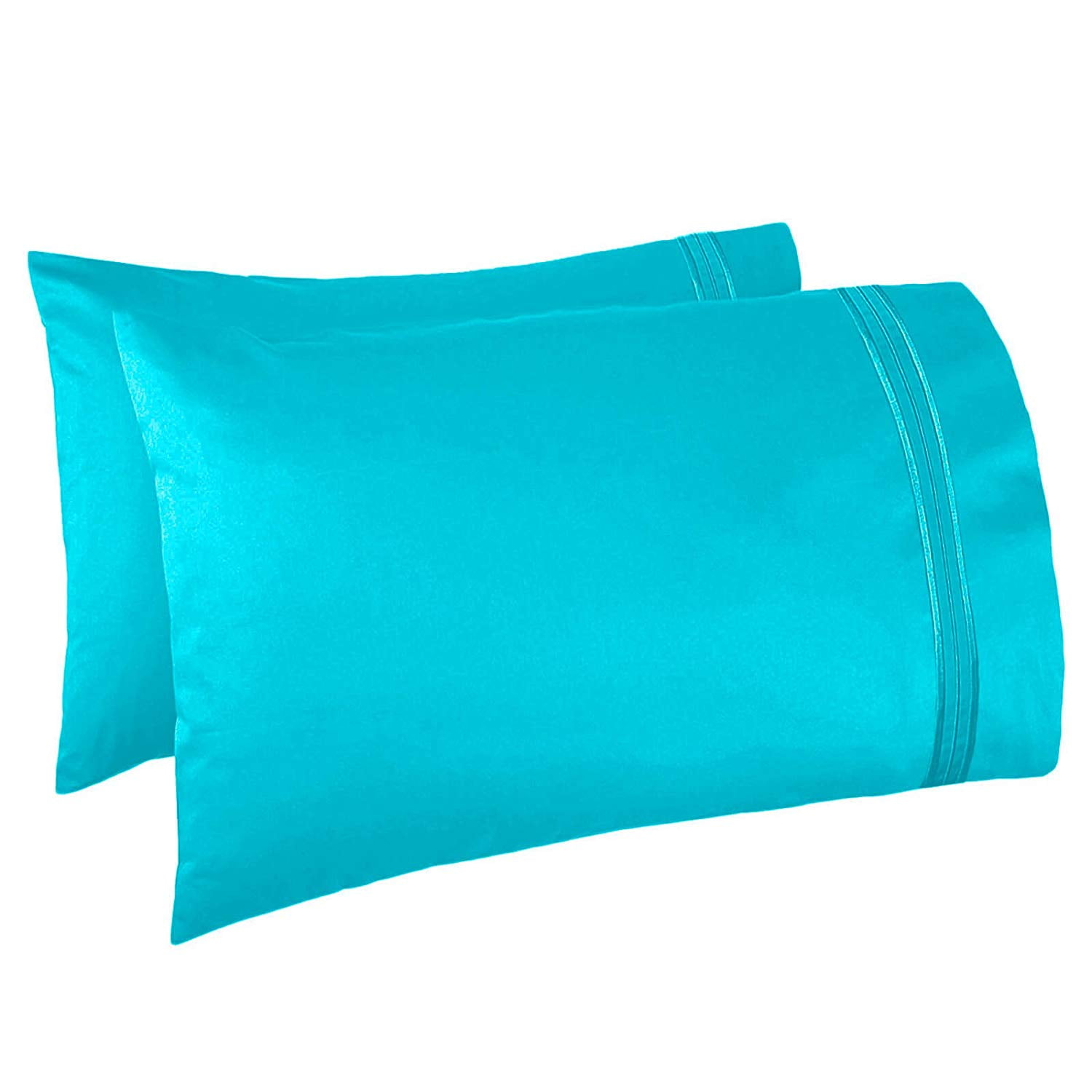 Clara Clark Bed Sheet, 100% Soft Microfiber, Hypoallergenic, 1800 Collection Set with Extra Pillowcases, Deep Pockets Fitted, Cool & Breathable, Full, Blue